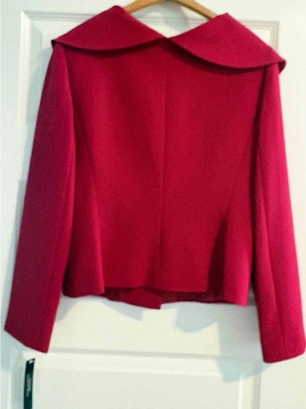Arthur S. Levine for Tahari. Vibrant Red Skirt Suit with Shawl Collar - Picture 2 of 5